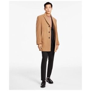 Calvin Klein Men's Prosper X-Fit Slim Coat Overcoat 40S Camel NWT